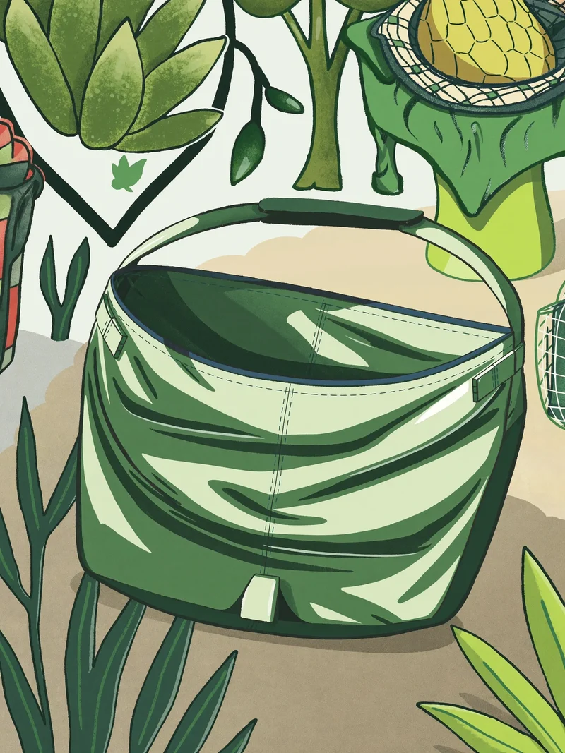 Koncept skládacího piknikového doplňku, ilustrace